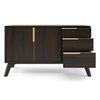 Taarkashi Solid Wood Sideboard in American Walnut Finish