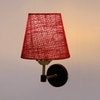 Devansh Metal Electric Wall Light in Black Colour with Maroon Shade Count of 1 Light