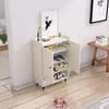 Hexa Red Engineered Wood Shoe Rack in Frosty White Colour