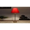 Red cotton with Metal Gold Table Lamp