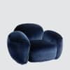 Maaria Solid Wood Lounge Chair in Blue Colour