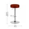 Doe Buck Linon Adjustable Bar Stool in Brown Colour with Chrome Base