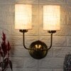Devansh Metal Electric Wall Light in Gold Colour with White Shade Count of 2 Lights