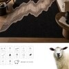 Handmade Natural Wool Area Rug Abstract Canyon Black 6 x 9 Feet Carpet