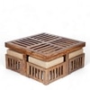 Blane Sheesham Wood 4 Seater Coffee Table Set In Teak Finish