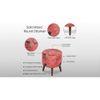 Seren Solid Wood  Ottomon in  Red Colour