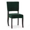 Aavya Solid Wood Dining Chair Set Of 1 In Mahogany Finish & Dark Green Colour