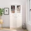 Hexa Engineered Wood Bookshelf Multipurpose Storage Rack in Frosty White Colour
