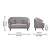 Nilo Velvet 2 Seater Sofa in Grey Colour
