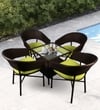 Geelong Wicker Table And Chair Set  Brown Dual Tone Finish