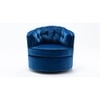 Marius Swivel Solid Wood Round Chair in Navy Blue Colour