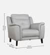 Alexa Single Seater Leather Sofa in Light Grey