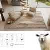 Handmade Wool Area Rug Modern Minimalist Beige 5 x 7 Feet Carpet