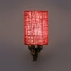 Devansh Metal Electric Wall Light in Antique Gold Colour with Maroon Shade Count of 1 Light
