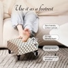 Quad Jacquard Wooden Footrests in Cream Color Set of 2