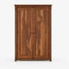 Claire Solid Sheesham Wood 2 Door Wardrobe In Rustic Finish