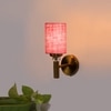 Devansh Metal Electric Wall Light in Gold Colour with Pink Shade Count of 1 Light