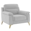Niwara Velvet 1 Seater  sofa in Grey Color
