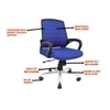 Smart Ergonomic Chair With Breathable Blue Mesh Fabric