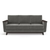 Corby Luxe 3 Seater Fabric Sofa in Ash Grey Velvet Colour