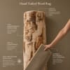 Beige Brown Abstract Wool Silk Shaped Rug Hand Tufted Area Rug for Living Room Bedroom 6x9