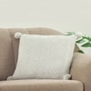 Chunky Knit Vanilla Grey Melange Cotton Cushion Cover 16X16 Inches