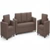 Nordic 3 Seater Sofa with 2 Matching Armchairs Brown