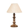 Devansh Off White Cotton Table Lamp With  Wood Natural Base (10X10X16) Inches)-27
