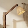 Hinge Beige Jute Floor Lamp with Beige Jute Base
