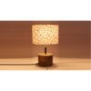 Fairbanks Multicolour Fabric Shade Table Lamp with Natural Wooden Base