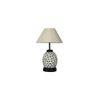 Jordan off-white cotton Glass Table lamp with Iron Base
