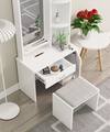 Hexa Red Wooden Dressing Table in Frosty White Colour