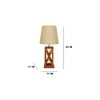 Symmetric Brown Wooden Table Lamp with Black Fabric Lampshade