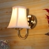Devansh Steel Wall Mounted Lamp With Off-White Cotton Shade