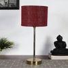 Maroon Jute with Metal Gold Table Lamp