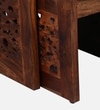 Lifty Sheesham Wood Nest Of Tables In Rustic Teak Finish