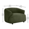 Morgen Boucle Fabric 1 Seater Sofa In Olive Green