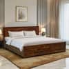 Lumora Box Storage Solid Wood Bed King Size in Provincial Teak Finish