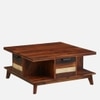Clover Square Solid Wood Coffee Table In Dual Tone Finish