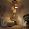 Elementary Brown Solid Wood Cluster Hanging Light