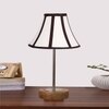 Devansh Off-White Cotton Vintage  Lamp With Natural  Wood Base  & Steel Pipe  (12X17.75)