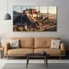 The Castle Decor Potala Palace Wall Art Set of 5 Wooden Framed Digital Painting 27x48 Inch