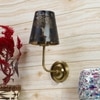 Devansh Metal Electric Wall Light in Gold Colour with Black Shade Count of 1 Light