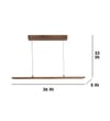 Avril 36 Brown Solid Wood Single Hanging Light