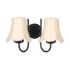 Devansh Dual Black Metal  Wallmounted Lamp With Cotton Off-White Shade