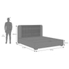 Milan Engineered Wood Queen Size Bed with Hydraulic Storage in Mocha Mouse Velvet Colour