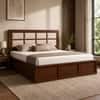 Eshaan Solid Wood Compact King Bed Hydraulic Storage Provincial Teak Finish Mattress 72 x 72 Inches