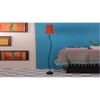 Melina Orange Fabric Floor Lamp with Black Iron Base