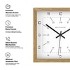 Wooden Square Wall Clock with 24-Hour Dial