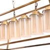 Eliante Hanging Light, Champaign Glass Shade, Mild Steel, 5 Bulbs – Modern Pendant Lighting